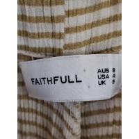 Faithfull Biscuit Striped Stretch Halter Neck Jumpsuit Size 8
