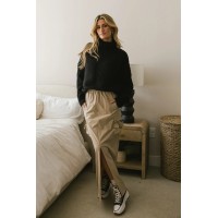 Ellie Cargo Skirt in Taupe