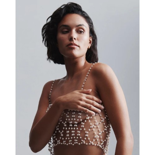 Pearl Crop Cami Pearl/Gold