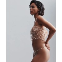 Pearl Crop Cami Pearl/Gold
