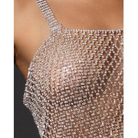 Elsa Diamond Lattice Cami Silver/Clear