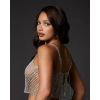 Elsa Diamond Lattice Cami Silver/Clear