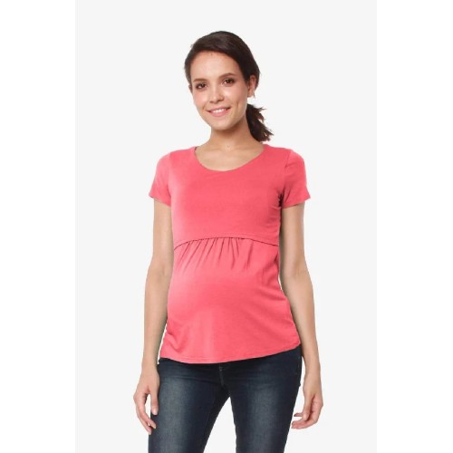 Aggie Empire Nursing Top Dark Coral