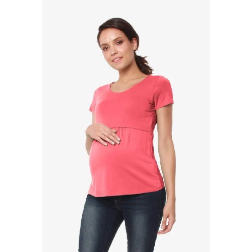 Aggie Empire Nursing Top Dark Coral