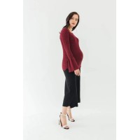 Long Flare Sleeves Derya Sweater Nursing Top Wine