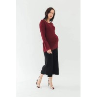 Long Flare Sleeves Derya Sweater Nursing Top Wine