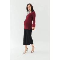 Long Flare Sleeves Derya Sweater Nursing Top Wine