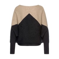 Colorblock Sweater - Black & Tan