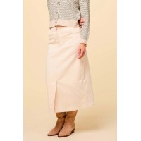 Mallory Stretch Corduroy Skirt | Cream