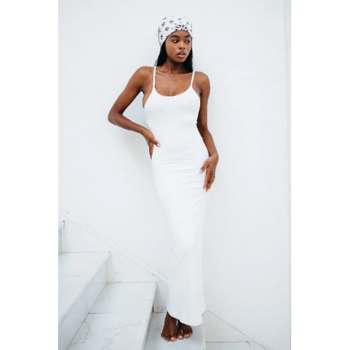 Jennifer Dress Ribbed - White