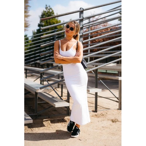 Jennifer Dress Ribbed - White