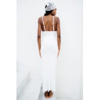 Jennifer Dress Ribbed - White
