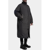 Oversized reversible zip wool coat