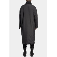 Oversized reversible zip wool coat