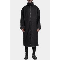 Oversized reversible zip wool coat