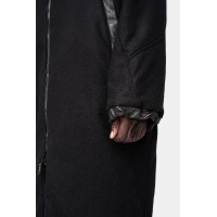 Oversized reversible zip wool coat