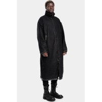 Oversized reversible zip wool coat