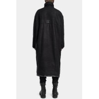 Oversized reversible zip wool coat