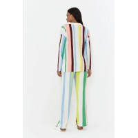 Multicoloured Cashmere Stripe Wide-Leg Pants