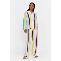 Multicoloured Cashmere Stripe Wide-Leg Pants