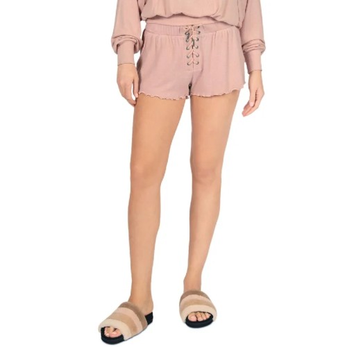 Vintage Havana Womens Ribbed Lace Up Shorts