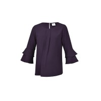Long Flounce Sleeves Coreene Nursing Top Eggplant