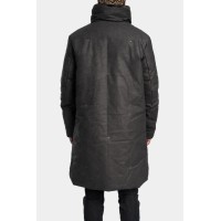 Padded leather parkas