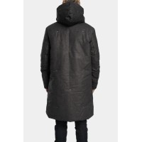 Padded leather parkas