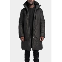 Padded leather parkas
