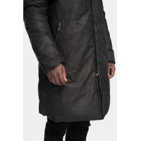 Padded leather parkas