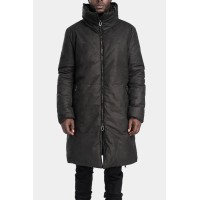 Padded leather parkas