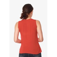 Sleeveless Caliana Frills Nursing Top Dark Coral
