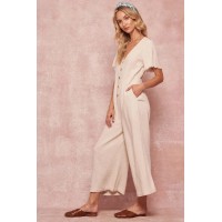 Perfect Timing Linen-Blend Wide-Leg Jumpsuit