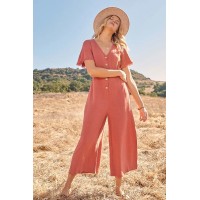 Perfect Timing Linen-Blend Wide-Leg Jumpsuit