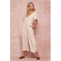Perfect Timing Linen-Blend Wide-Leg Jumpsuit