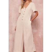 Perfect Timing Linen-Blend Wide-Leg Jumpsuit