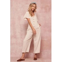 Perfect Timing Linen-Blend Wide-Leg Jumpsuit