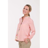 Blaise Mandarin Collar Top Pink