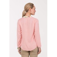 Blaise Mandarin Collar Top Pink