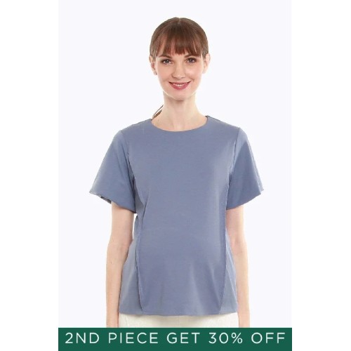 Cynara Nursing Top Pigeon Blue
