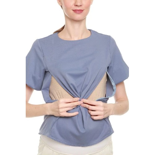 Cynara Nursing Top Pigeon Blue