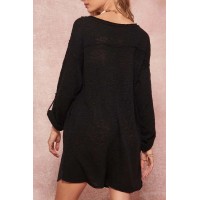Just Breathe Roll-Up Henley Sweater Romper