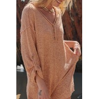 Just Breathe Roll-Up Henley Sweater Romper