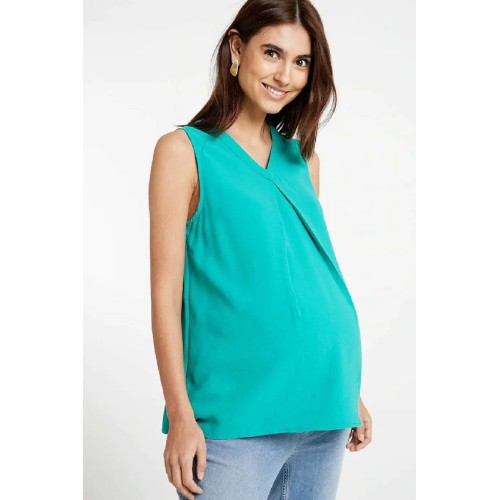 Woven Sleeveless Christiana Back Bow Nursing Top Green