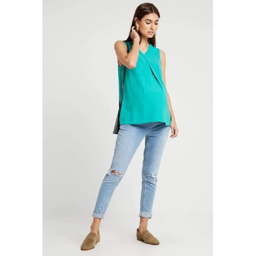Woven Sleeveless Christiana Back Bow Nursing Top Green