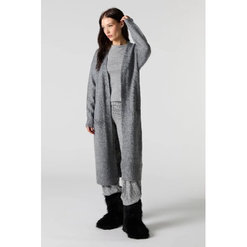 Knit Open Front Longline Cardigan