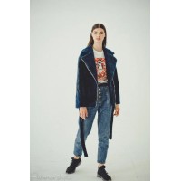 Sale! Beaver Fur Bomber Jacket (Blue)