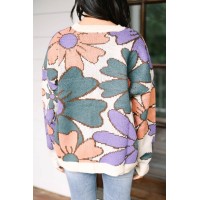 Here For You Dusty Brown Floral Sweater