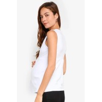 Knitted Sleeveless Alexandra Empire Nursing Top White