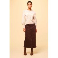 Mallory Stretch Corduroy Skirt | Chocolate
